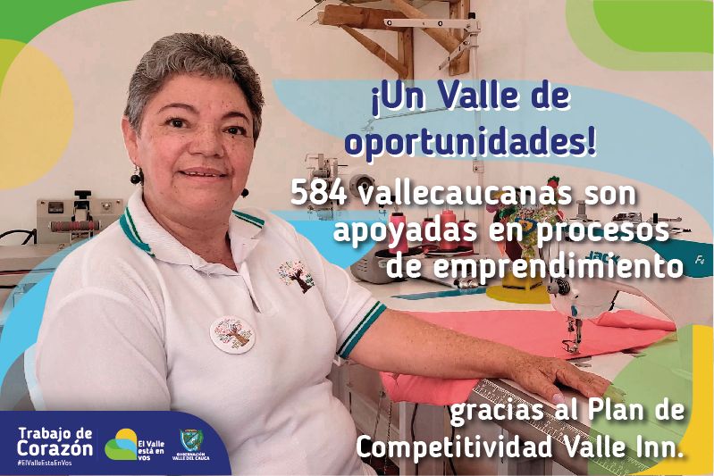 ¡#TrabajoDeCorazón por un Valle del Cauca que apoya el empoderamiento femenino! En el departamento contribuimos para potenciar las capacidades de todas nuestras mujeres, por ello, más de 584 vallecaucanas han recibido ayuda con sus proyectos de emprendimiento. #AmorPorElValle