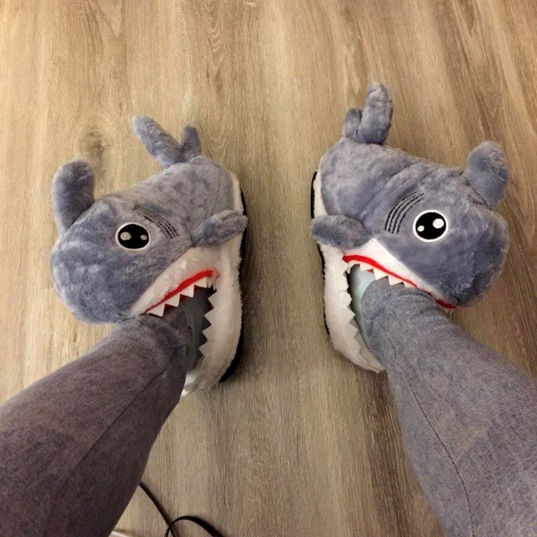 inspireuplift's tweet image. " I bought these for my girlfriend's 26nd birthday. They are exactly what she wanted..." Dan L.

#wiwtoday #slippers #shark #comfy #loungewear #cuteandcomfy #inspireuplift
