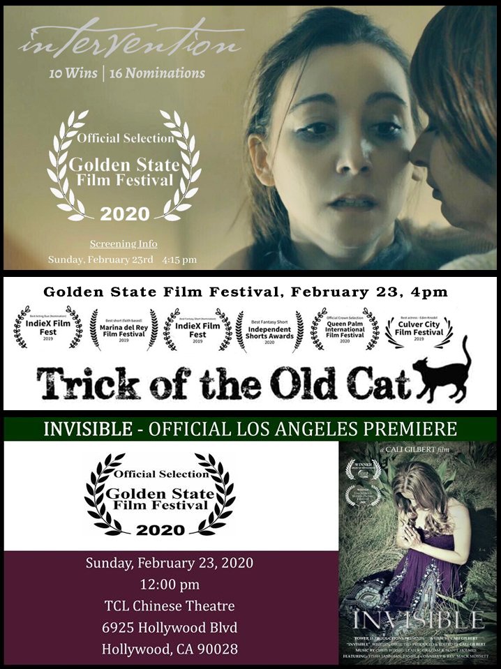Want to see 3 awesome shorts w/my music? Tomorrow's your chance, at @goldenstateff: Intervention (4:15pm), Trick of the Old Cat (4pm), Invisible (12pm). See you there! :) Tickets: goldenstatefilmfestival.com/tickets #goldenstatefilmfestival #chriswirsig #filmmusic #filmcomposer #tvcomposer