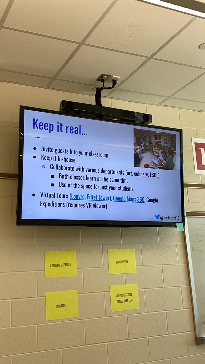ErinRCPhD's tweet photo. Can’t (don’t want to) leave the building? Invite people to you. / Collaborate with other depts to emphasize content crossover./ Go virtual and harness the power of the internet! @FreshResch13 #SCFLTA2020 https://t.co/vjZKTrWZVp