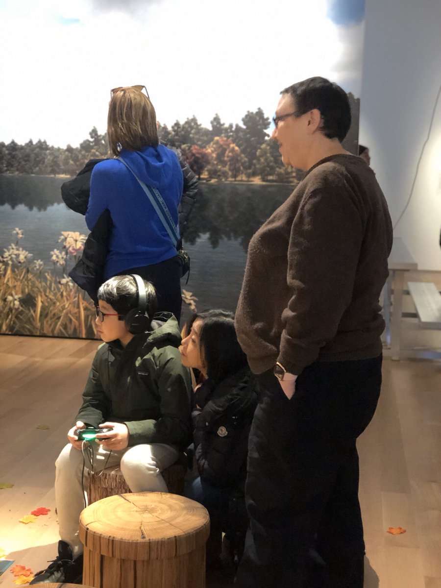 MassArt's tweet photo. A young visitor takes in @kinojabber’s #Walden at @maamboston’s #MAAMGamechangers https://t.co/iOrr7T3IOF