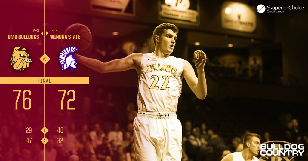 ARE YOU SERIOUS!?!?

Down 16 with 6:25 to go.... 

Bulldogs go on a 23-0 run and take down Winona State 76-72 to advance to the NSIC Tournament Semi-finals.

SURVIVE. AND. ADVANCE.

#MakeMoves #BulldogCountry #TGHT