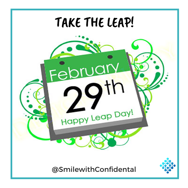 Take the leap!
A leap towards self-confidence!
A leap over self-doubt!
A leap towards happiness!
A leap of faith!

#SmilewithConfidental #Happy #LeapYear2020 #positivevibes #loveyyc #yycnow #yycentrepreneur #inspiration #yycdentist #yycdental #calgarydentist #calgarydental