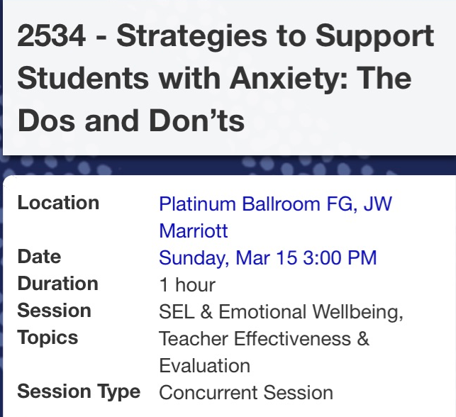 RavesiWeinstein's tweet image. March 15, come see me speak at 3pm @ASCD @ASCDconf #Empower20 @basil_marin @josephjonessr @LeadForward2 @conniehamilton @mssackstein @tjvari @drneilgupta @PrincipalKafele @Principal_EL @jessica_minahan @mradamwelcome @craigmartin5 @EduNeverDies @educationhall #bfc530 #AnxiousBook