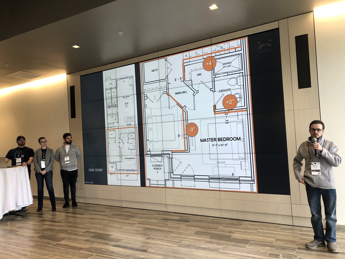 beyondAEC's tweet photo. Team “Trash Panda”: mitigating construction waste by optimizing materials through multi-objective generative design. Showcased specific use case of @DynamoBIM + Optimo to minimize gypsum board cuts &amp; proposed suggestive interface [Justin, Susannah, Brian, Ali, &amp; Matt] #beyondAEC https://t.co/hpPJLvtel8