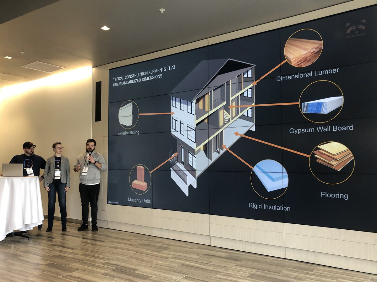 beyondAEC's tweet photo. Team “Trash Panda”: mitigating construction waste by optimizing materials through multi-objective generative design. Showcased specific use case of @DynamoBIM + Optimo to minimize gypsum board cuts &amp; proposed suggestive interface [Justin, Susannah, Brian, Ali, &amp; Matt] #beyondAEC https://t.co/hpPJLvtel8