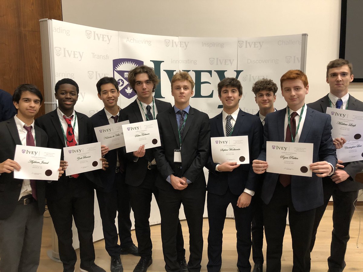 clarkadavis's tweet photo. @Crescent_School Our Grade 11 Business Team boys had a successful showing at the @iveybusiness High School Case Competition today. Cam Webster &amp; Ryan Paikin placing in the top TWO 👏🏻👏🏻👏🏻 🎉 #casemethod #accounting #ivey #business https://t.co/WoyQW8hm4k