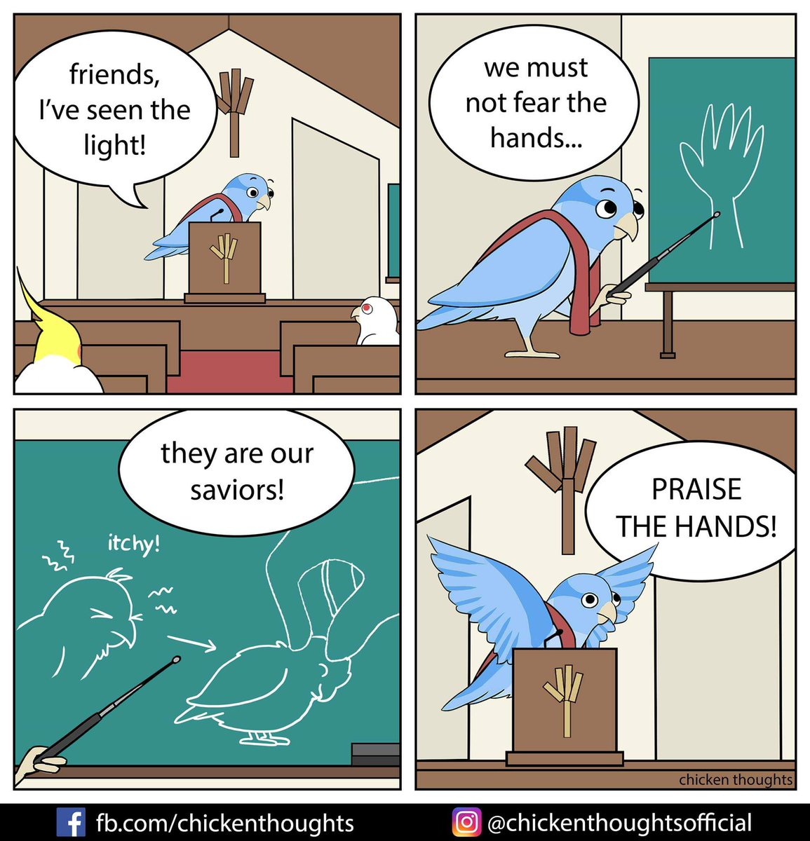 Blue Boy is a born again Scritch-tian! 