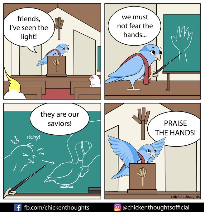 Blue Boy is a born again Scritch-tian! 