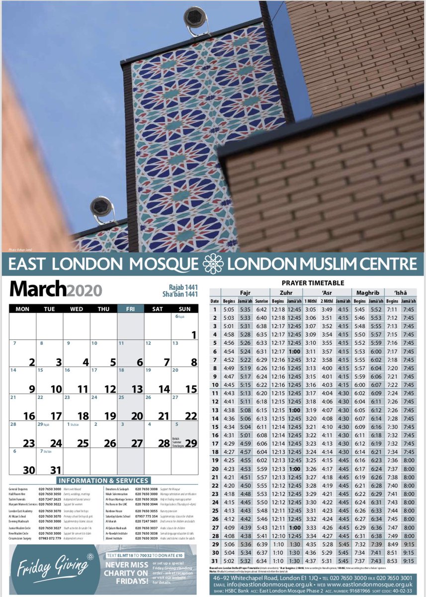 east london mosque prayer timetable 2020 literaryes