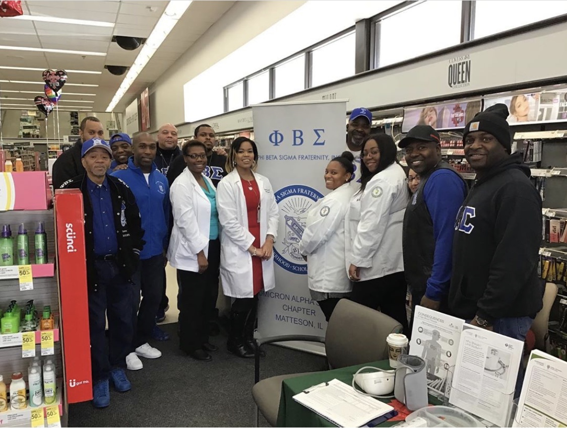 CSUSNPhA's tweet photo. We partnered with Phi Beta Sigma Fraternity, Inc. offering blood pressure checks and discussing prevention of stroke at Walgreens. We would like to thank the members of the Omicron Alpha Sigma Chapter for their dedication and service to the public! #HeartHEROs #PTES #PhiBetaSigma https://t.co/YQY2pN5L6F