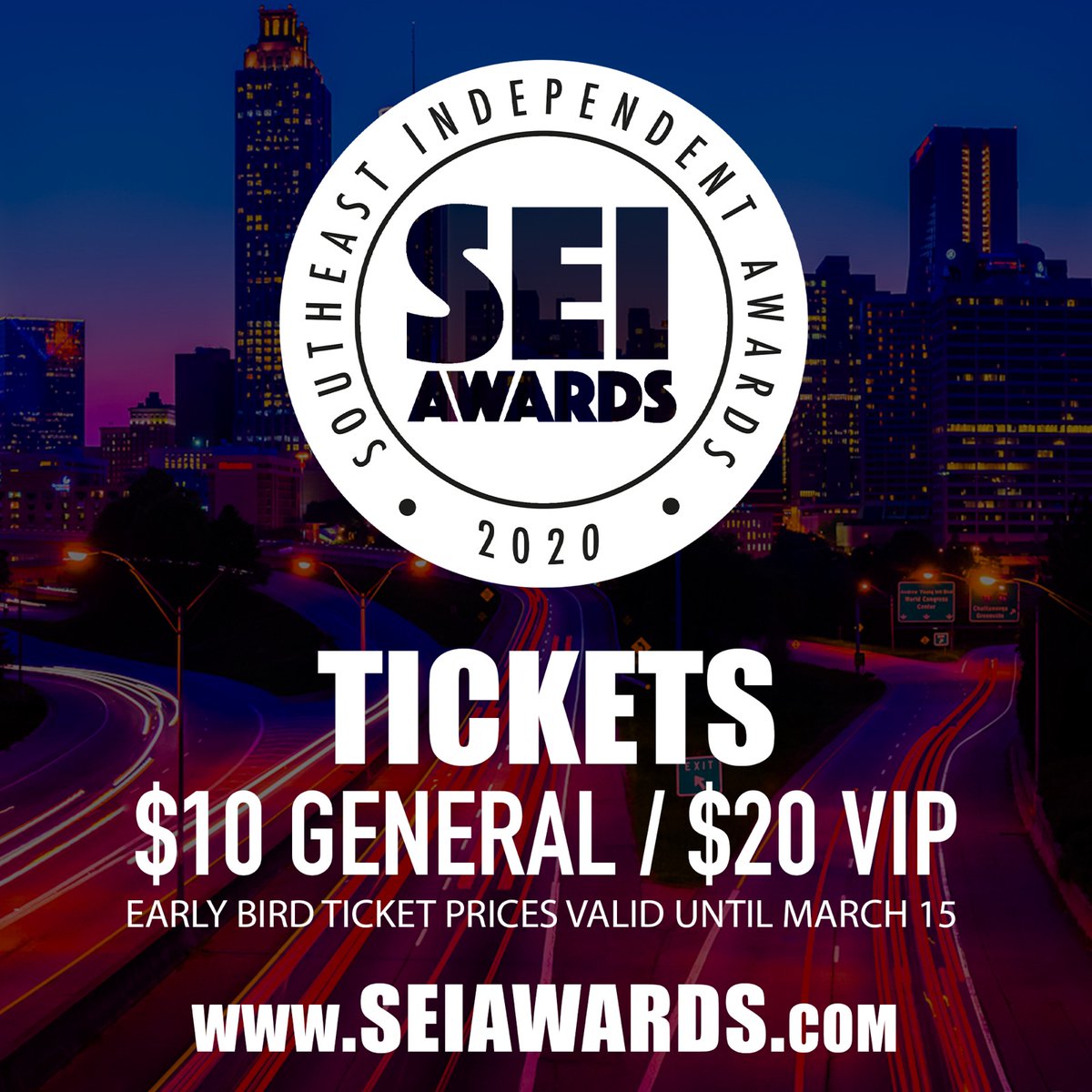 SEIAwards's tweet photo. SOUTHEAST INDEPENDENT AWARDS (SEI AWARDS) - 2020 “Recognizing the Best Independents in Music, Film, and Fashion”

Date: April 18th, 2020 Saturday

#SEIAwards

Purchase Adv. Tix TODAY
Official Site: https://t.co/72PHpZd0qY
Eventbrite: https://t.co/mWrjsVSOI8 https://t.co/VFgpqYfjTa