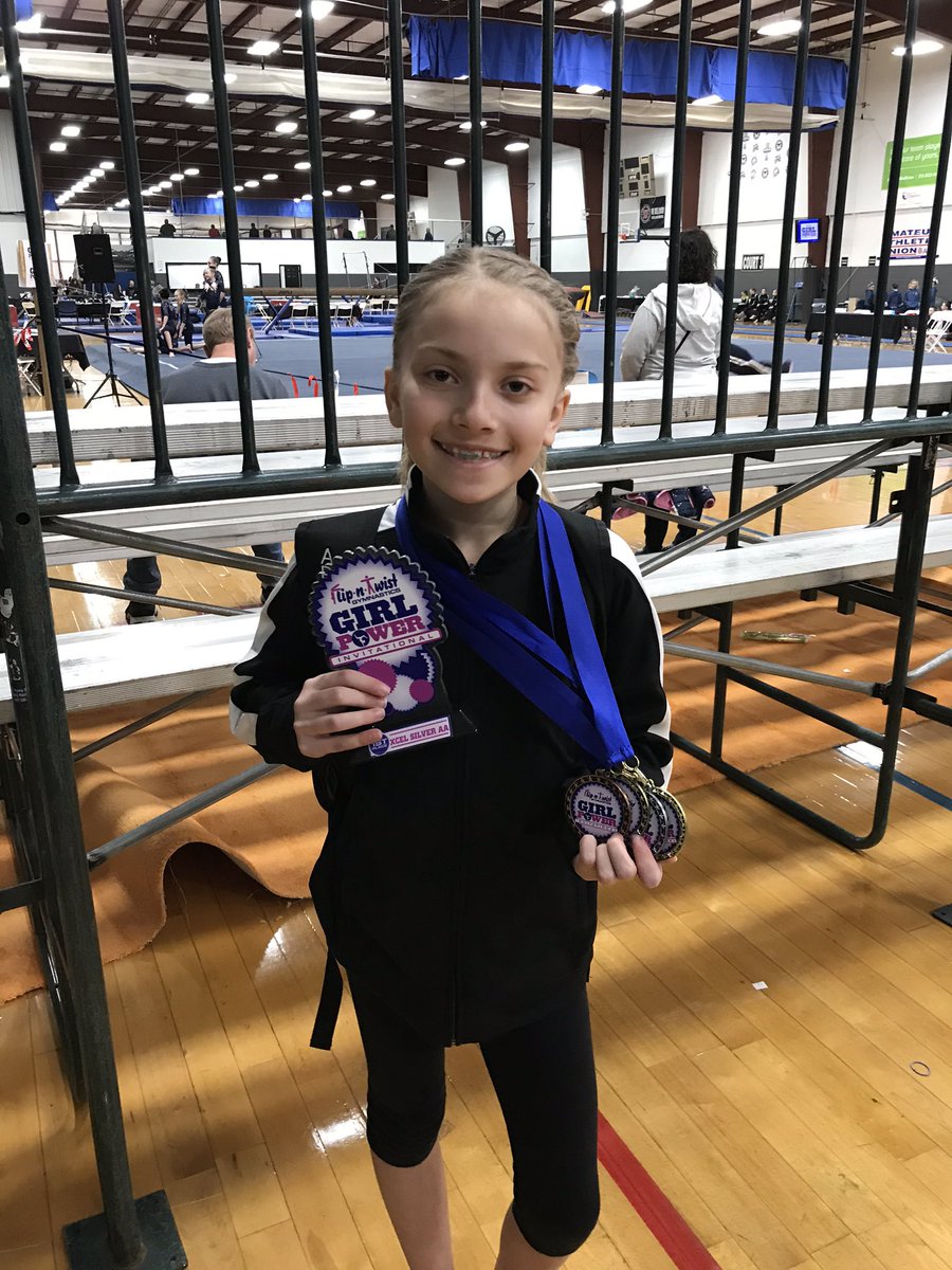melpuleo's tweet photo. This girl had another great meet.
Bars 9.175 (3rd)
Beam 8.975 (2nd)
Floor 9.325 (1st)
Vault 9.500 (1st)
All Around 36.975 (1st)
#gymnastics #LeapDay2020 #XcelSilver https://t.co/HcfisE11L1