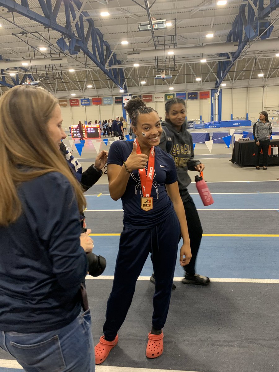RichmondXCTF's tweet image. Congratulations to Spider 🕷 sophomore Kayla Woods...the 2020 @atlantic10 Long Jump Champion! #gospiders #spidersxctf #oneRichmond #A10ITF