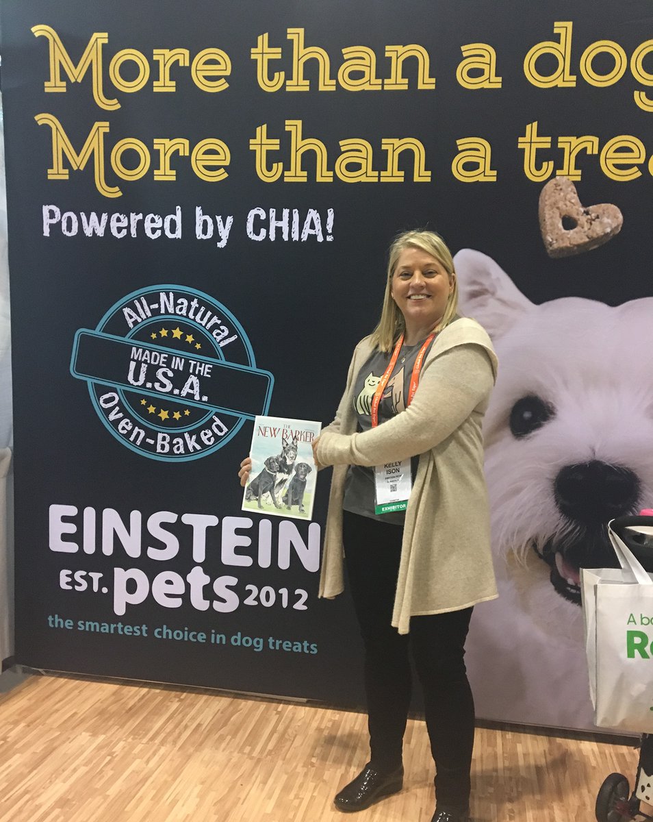 TheNewBarker's tweet photo. @AnnamaetPetfood brought the outdoors inside at their booth. Thank you, Robert &amp; Alex.

Two Florida-based businesses were working hard and smart at the show. Kelly Ison with @Einstein_Pets. To pet retailers everywhere: if you aren't yet carrying these treats, well then, why not? https://t.co/pQ4GR27lnM