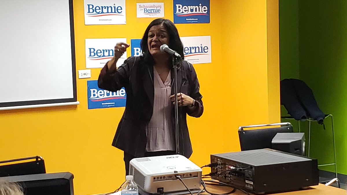 JoseAVillalobos's tweet photo. We don't suffer scarcity in this country, we suffer from greed! @RepJayapal #Bernie2020 #ILforBernie https://t.co/yt4bdTFBym