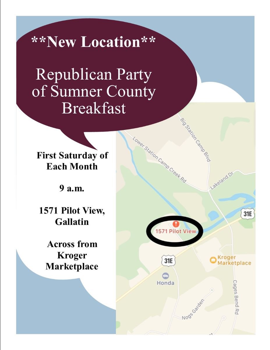 SumnerCountyGOP's tweet image. YOU’RE INVITED! The RPSC March 7th Breakfast speaker is U.S. Senate Candidate, @BillHagertyTN. Reminder-new location! Click photo below for details. Also, @RepJohnRose will be in attendance &amp;amp; will have his re-election petition to obtain Sumner County signatures. Hearty brkfst $10