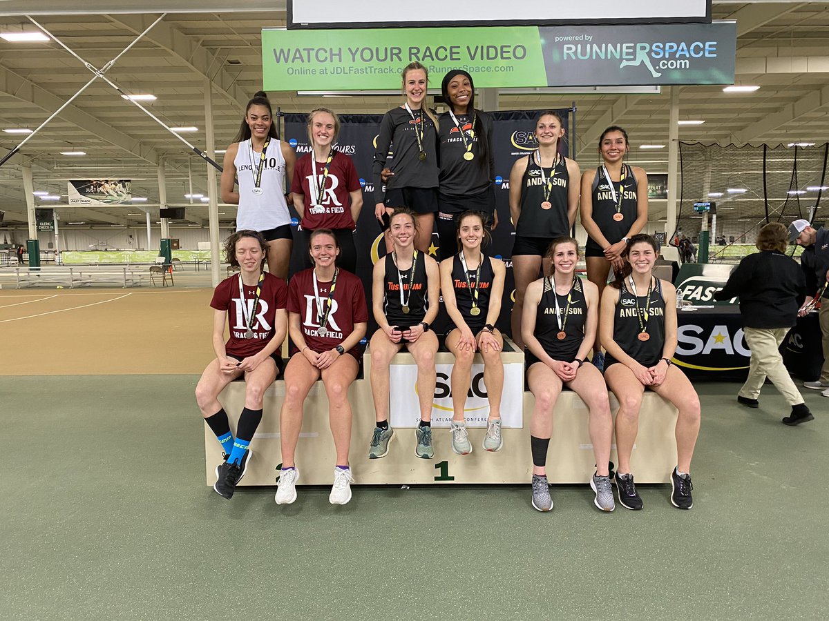SAC_Athletics's tweet photo. Women’s DMR Results:
🥇@TusculumSports 
🥈@BearsSports 
🥉@AUTrojans 
#MakeSACYours https://t.co/BfAUqEDF5E