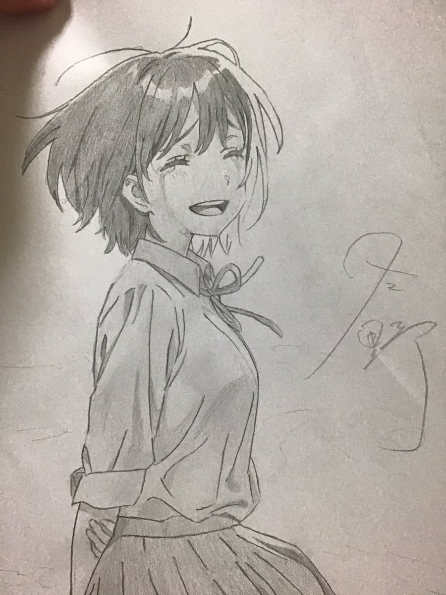 冬野夜空 Ar Twitter 作家が自分の著作の表紙イラストを模写してみた 一瞬を生きる君を 僕は永遠に忘れない 表紙 執筆の合間にパパッと書いたものなので そこまで綺麗には書けていませんが 衝動的に筆を走らせました クルトガ1本のみです へちまさん