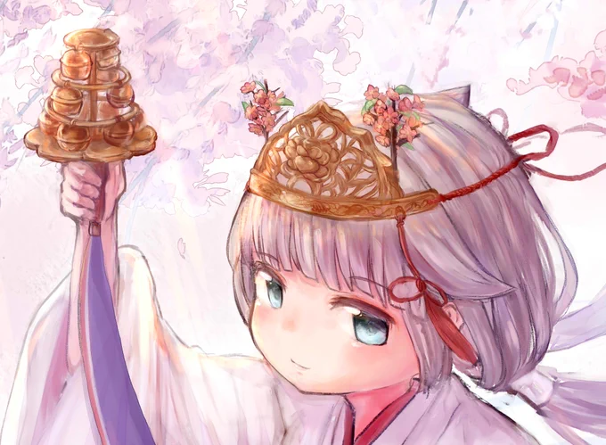 巫女御蔵ちゃんによる神楽です。
もう3月なので春っぽく桜も描いてみました?
#艦これ #御蔵 