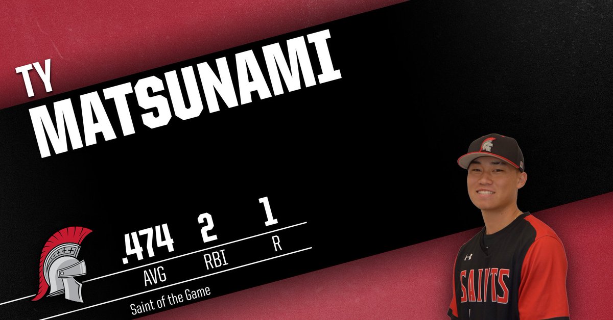 SMUSaints_BB's tweet photo. Your Saint of the Game goes to Ty Matsunami! 

Matsunami went 3-for-5 in his second game appearance, and brought in 2 RBIs to help lead the Saints to victory! 

#SaintsStrong https://t.co/01GMyQOqr1