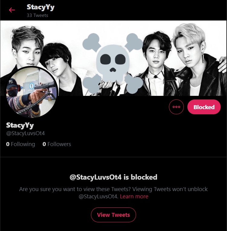 @/StacyLuvsOt4 for being Ot4 and generally a disgusting creature.