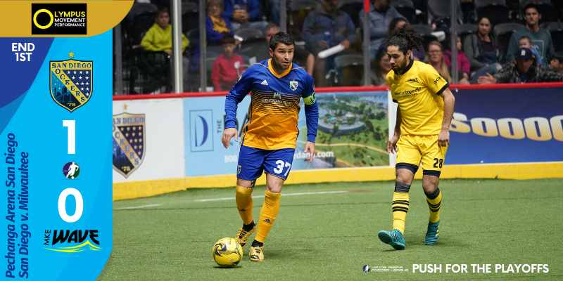 SanDiegoSockers's tweet photo. End 1st I  @OlympusMove 
@SanDiegoSockers 1 - 0 @MilwaukeeWave 

Farber scores very late to give SD the lead.

#SDvMIL

#PushForThePlayoffs https://t.co/F6xcH9p5SV