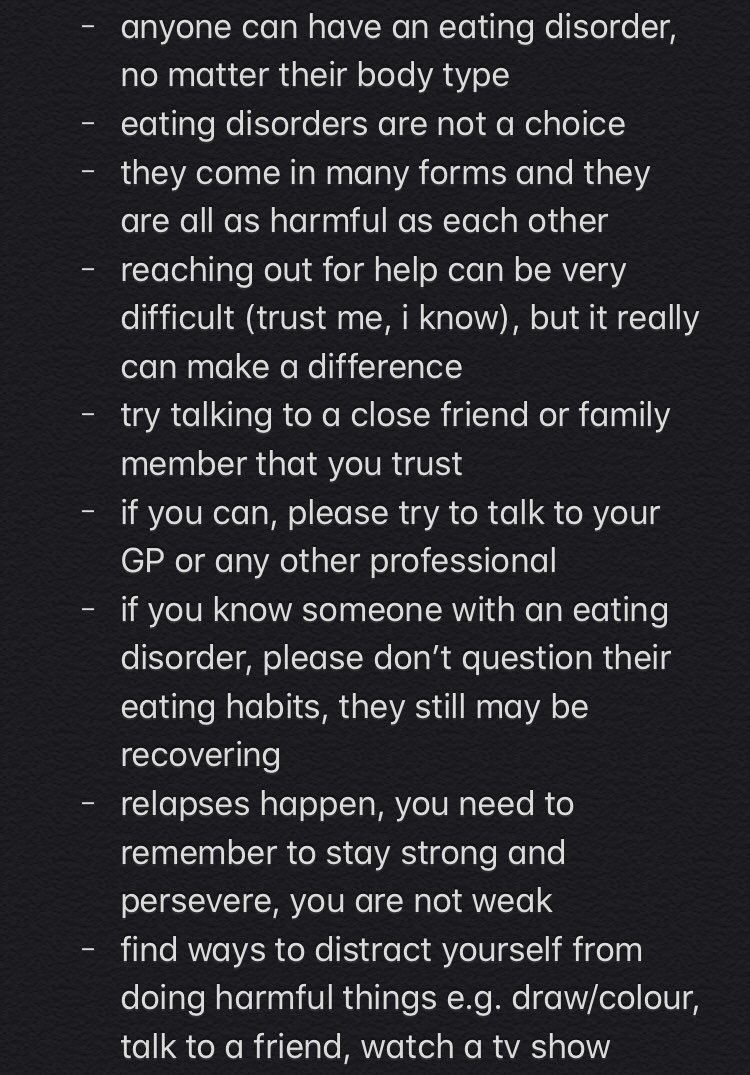 1917blake's tweet image. tw // eds 

today is the last day of #nedawarenessweek, and while i am not ready to tell my ‘story’, i do want to share some things that you might find useful. i’m still struggling, but i hope this is helpful in some way. you are so important.

big big love, mel &amp;lt;3 x