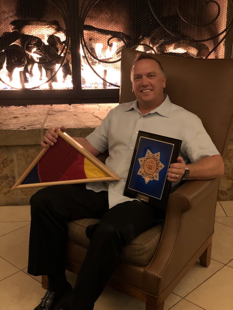 CSP_MajorGarcia's tweet photo. Congratulations to Captain Dean Paxton who retires with nearly 25 years of service to the State of Colorado! His legacy of leadership and training innovation will continue. Thank you Dean and enjoy retirement! #OFPY ⁦@CSP_Golden⁩ ⁦@CSP_News⁩ https://t.co/voPCiqD1RE