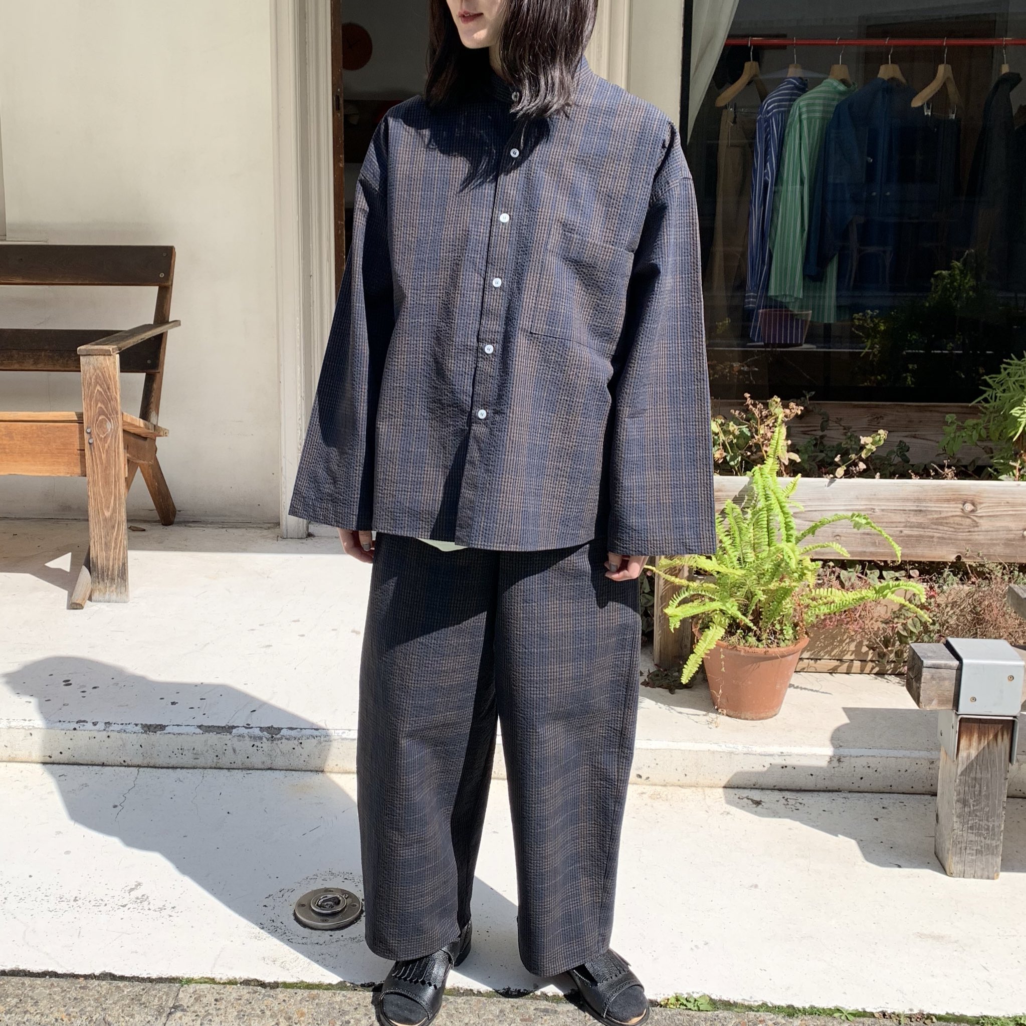 cristaseya モロカン パジャマパンツ シアサッカー リネン ipv6