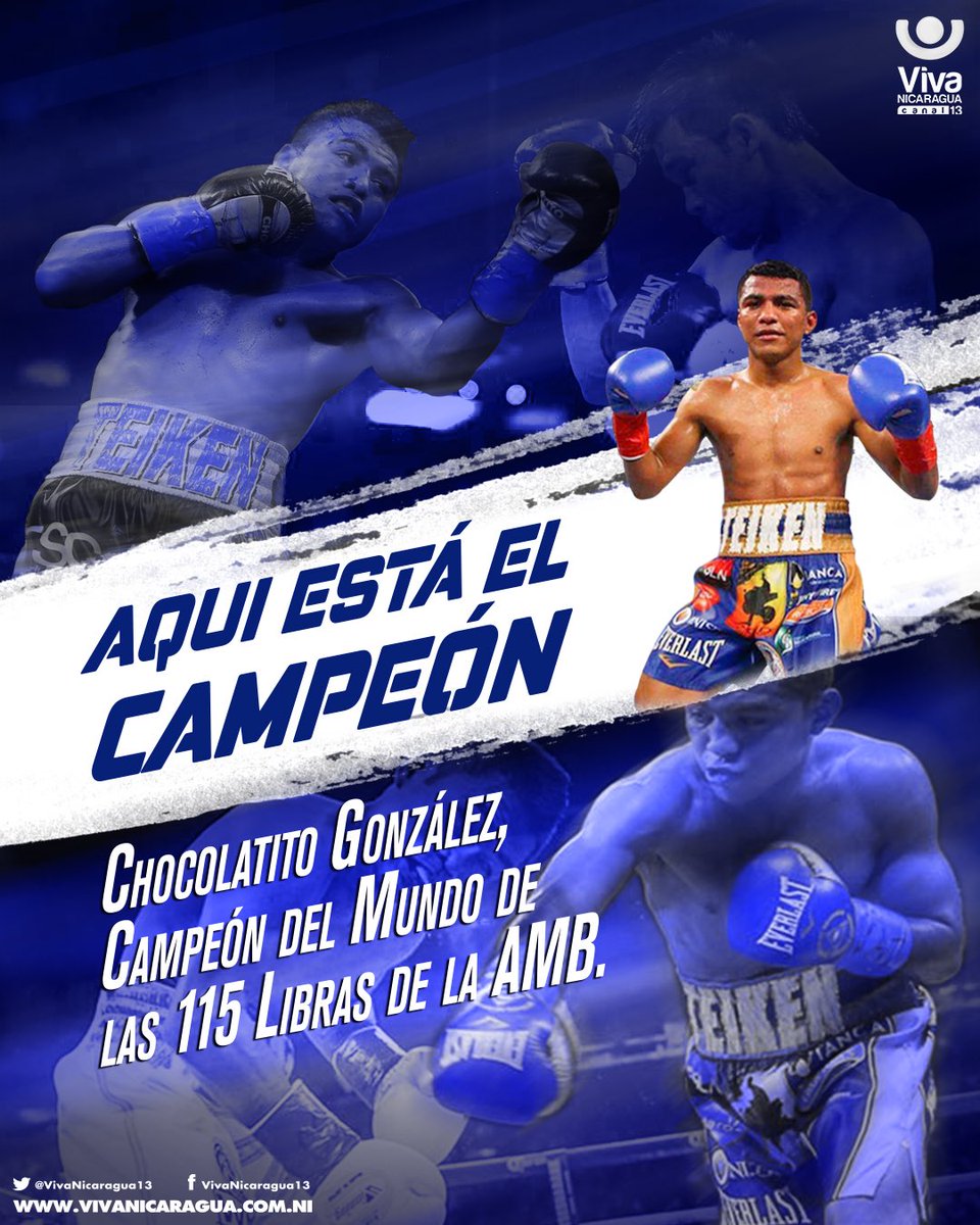 #ChocolatitoCampeón ¡Felicidades campeón! <a href="/chocolatitobox/">Roman Gonzalez</a> 🥊🥊 tu pueblo está con vos 🙌🏻 
vivanicaragua.com.ni