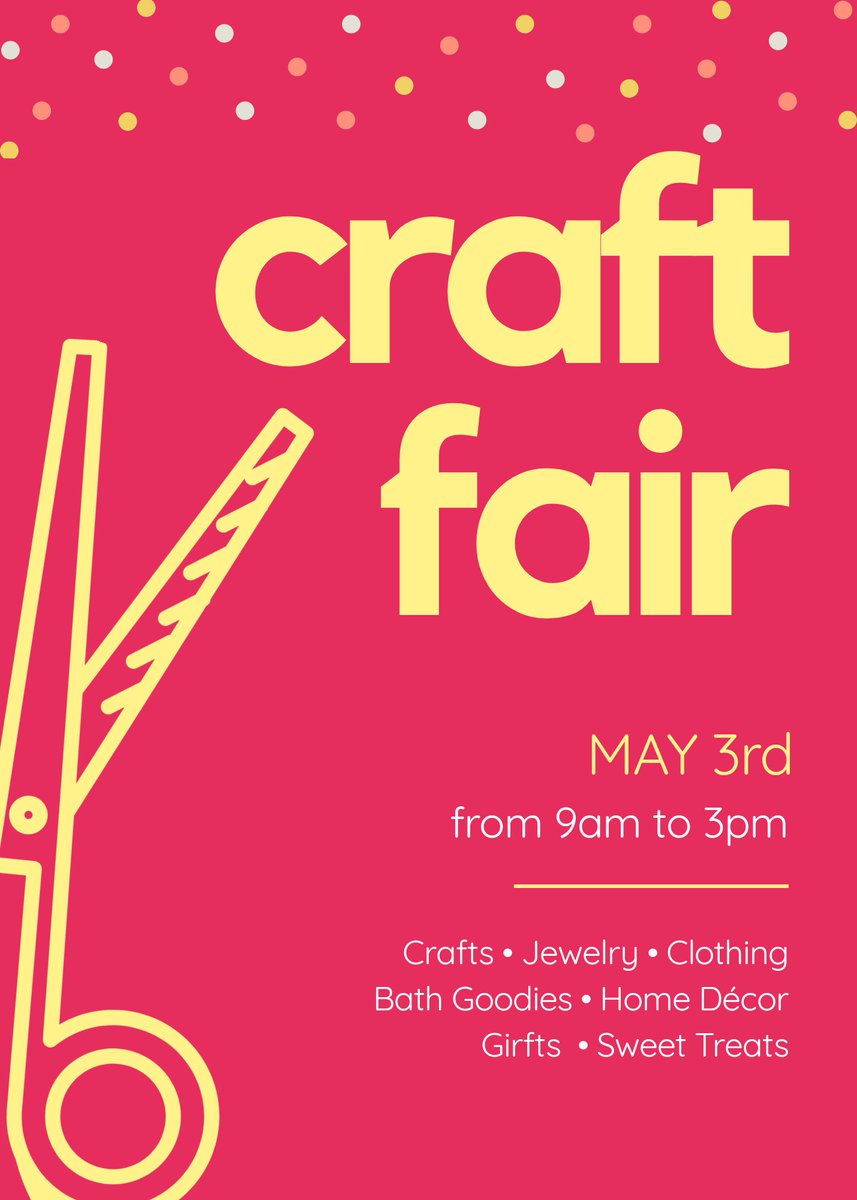 ACMS_PTC's tweet photo. The Spring Craft Fair is coming!Sunday 5/3 from 9 A.M. to 3 P.M.
If you are a handmade crafter and would like to be considered as a vendor, click the link below for the app. Apps. will be accepted until 3/15.

https://t.co/QI0x2caLZ5 https://t.co/AjdvvuiIGZ