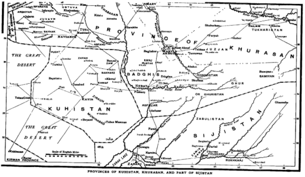 32. The Arabs called the area eastward of the Zarah lake, the area comprising of the deltaic region of the Helmand river as Sijistan, from the Persian Sagistan. This province was also called as Nimruz by the Persians.