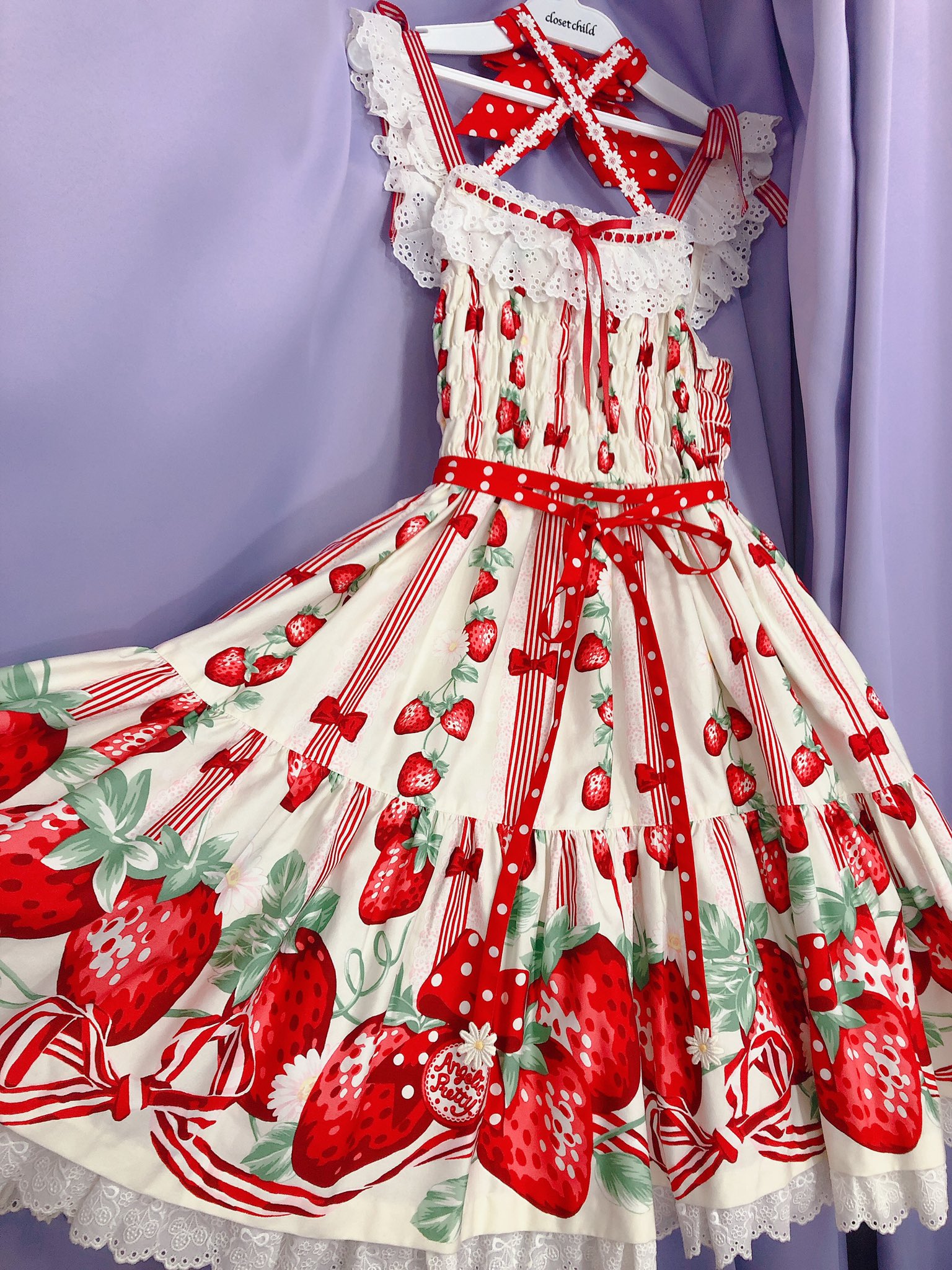 ゆらゆらいちごジャンパースカート赤メタモルフォーゼangelic pretty