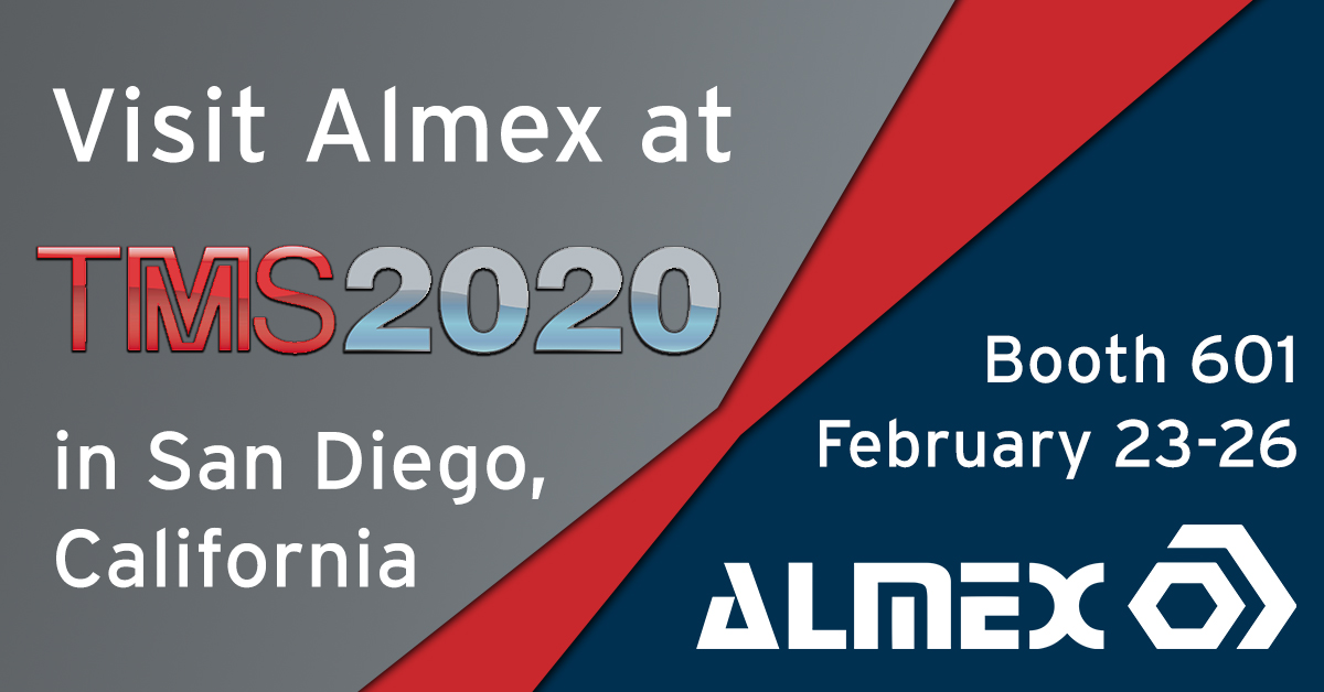 AlmexUSA's tweet photo. Just one day until #TMS2020 in sunny San Diego! We look forward to meeting all our industry colleagues - visit Almex in the expo hall at booth 601 to discuss the latest in D.C. Casting Technologies. #TMSAnnualMeeting #FurnaceToFinish https://t.co/fjcocy773J