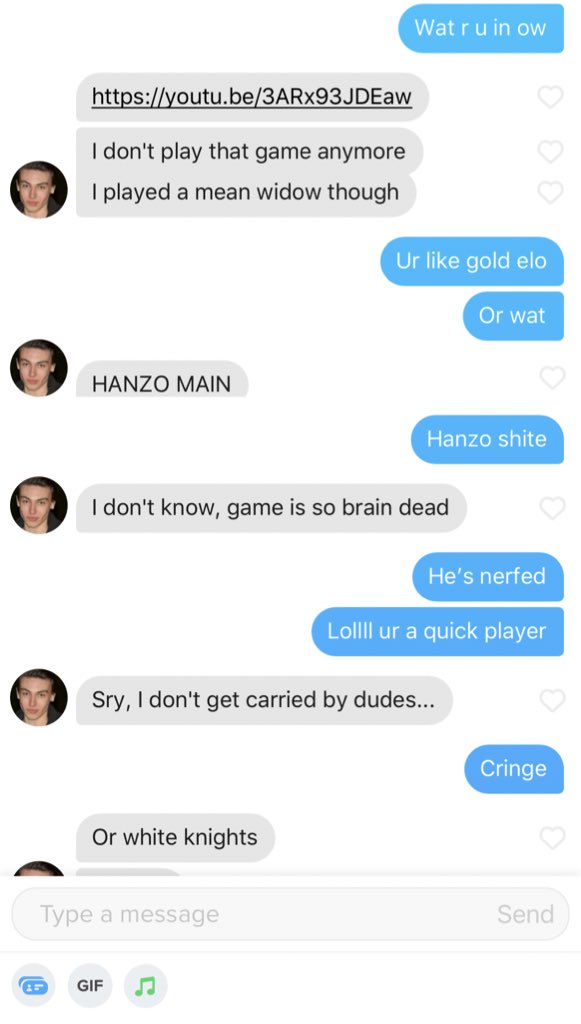 Bamfxoxo's tweet image. I’m never using tinder again