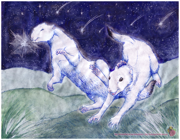 InkAndClaw's tweet photo. "Star Showers" by @farorenightclaw #StoatSaturday #ermine https://t.co/JagWx2IMJA https://t.co/pElFyQjUsB