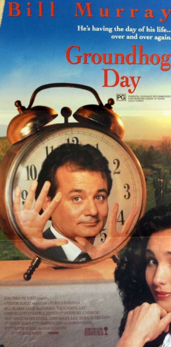 #GroundhogDay izlediğim en iyi komedi filmlerinden biri, hatta bir diğeri #BruceAlmighty filmine ilham verdiğini düşünüyorum. #AndieMacdowell sen ne kadar güzelsin.