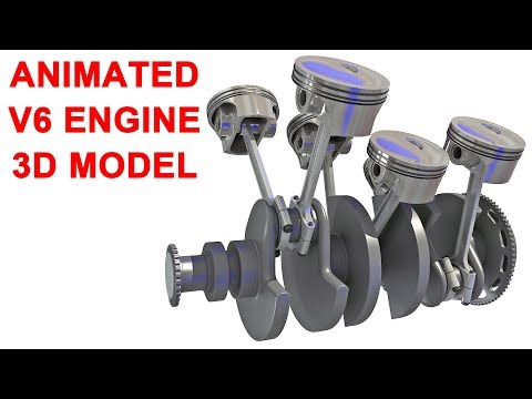 V6 Engine with Gasoline Ignition - 3D Model by 3D Horse