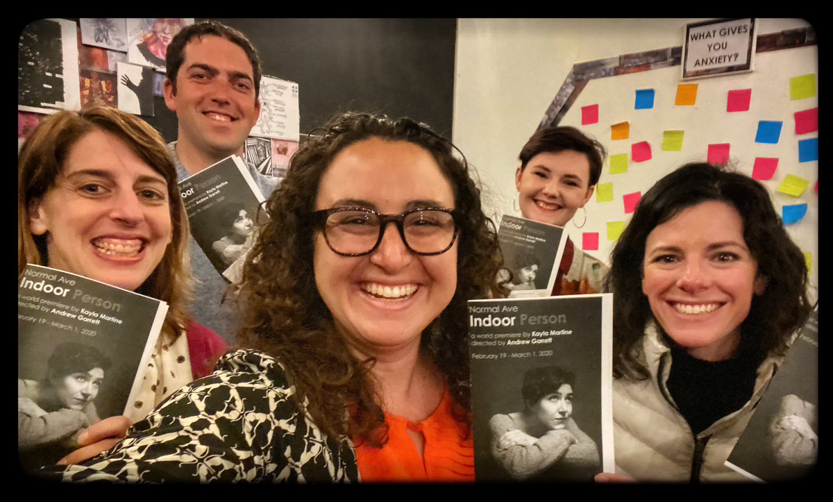 BwaySHO's tweet photo. bwaySHO, Broadway Crew &amp; Dr. Drama are all here celebrating #IndoorPerson’s Opening Night! https://t.co/Er4w1jOikg
