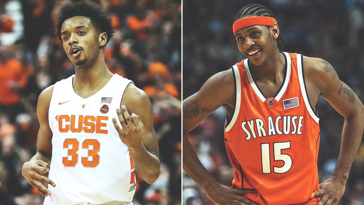 accnetwork's tweet photo. Elijah Hughes vs. Georgia Tech:
🍊 20 Pts
🍊 7 Reb
🍊 7 Ast

Eli's third 20-5-5 game this season, most in a season since @carmeloanthony had 4 in 2002-03. https://t.co/ujREOhXhwV