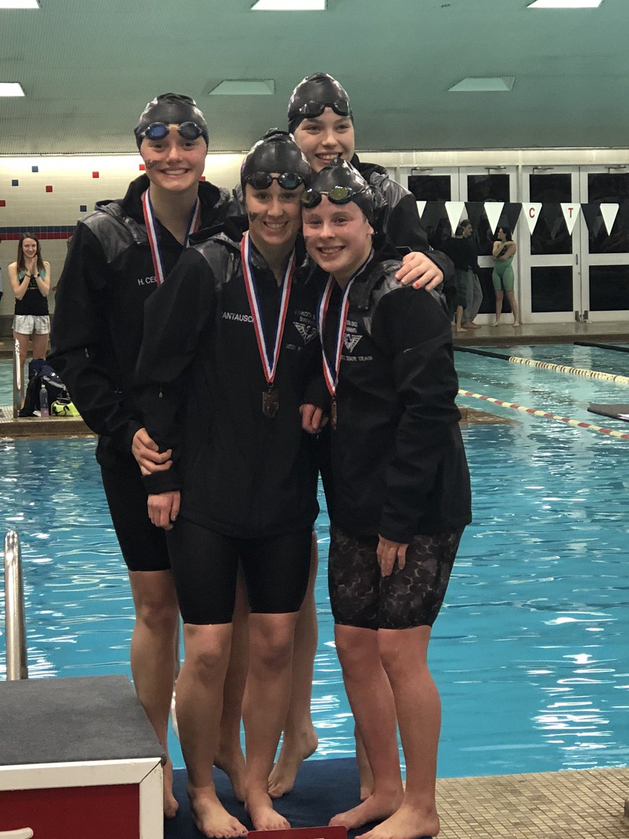 LovelandBizOps's tweet photo. Wow....Again!!!! The @EAST_HAWKS 400 Free Relay of T. Witkowski, I. Gomez, H. Cech and L. Jantausch finish 7th in the State! Great job ladies!  @gmcsports https://t.co/QejG5CangA