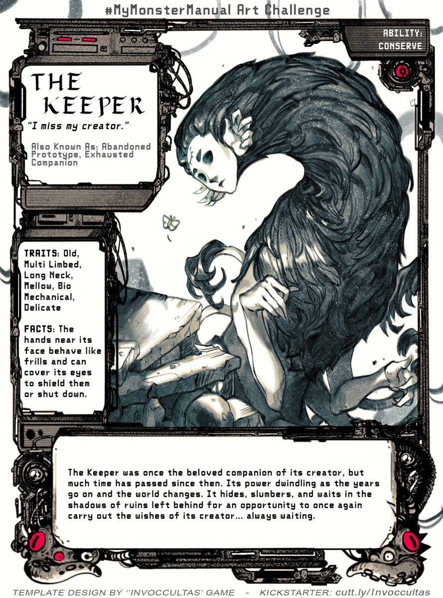 Did a crossover of our Invoccultas #MyMonsterManual art challenge and my OC from 'In the Keeper's Shadow.' Finally we have IP's of our own to make crossover fanart of, bucket list item check ? 

Thank you everyone for helping to make this little dream possible♥️ 
