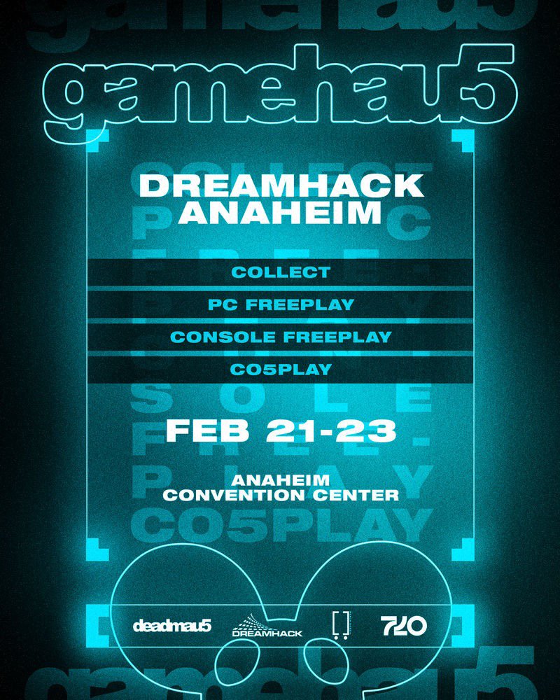 DreamHack's tweet photo. Are you ready to experience the first ever #Gamehau5 by @deadmau5 at DreamHack Anaheim? 🔥

The passphrase to enter and begin your #QUESTthing is: “Winner, winner, Meowingtons Dinner.” 😼
🔵 5eries 2 deadmau5 pins dropping this weekend! https://t.co/H21zstKkZd