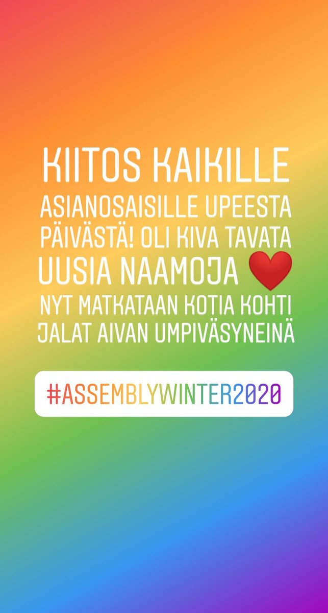 Amemorita1's tweet photo. #assemblywinter2020 #parastapoppoota #huomennasattuumuutenjalkoihin https://t.co/Y4u0kNFApV