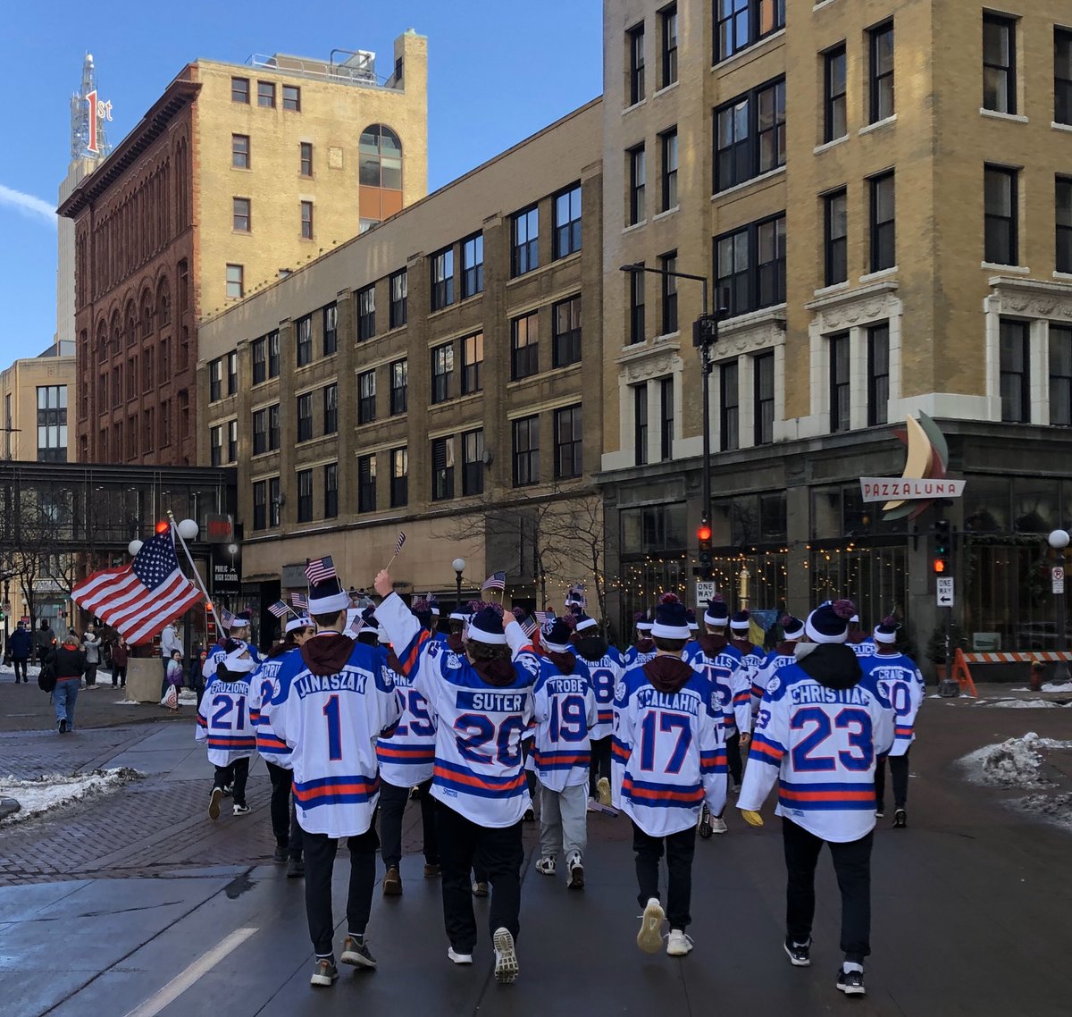 U-S-A, U-S-A, U-S-A!  

#doyoubelieveinmiracles🇺🇸 #40years #hockeycapital #StP #MN