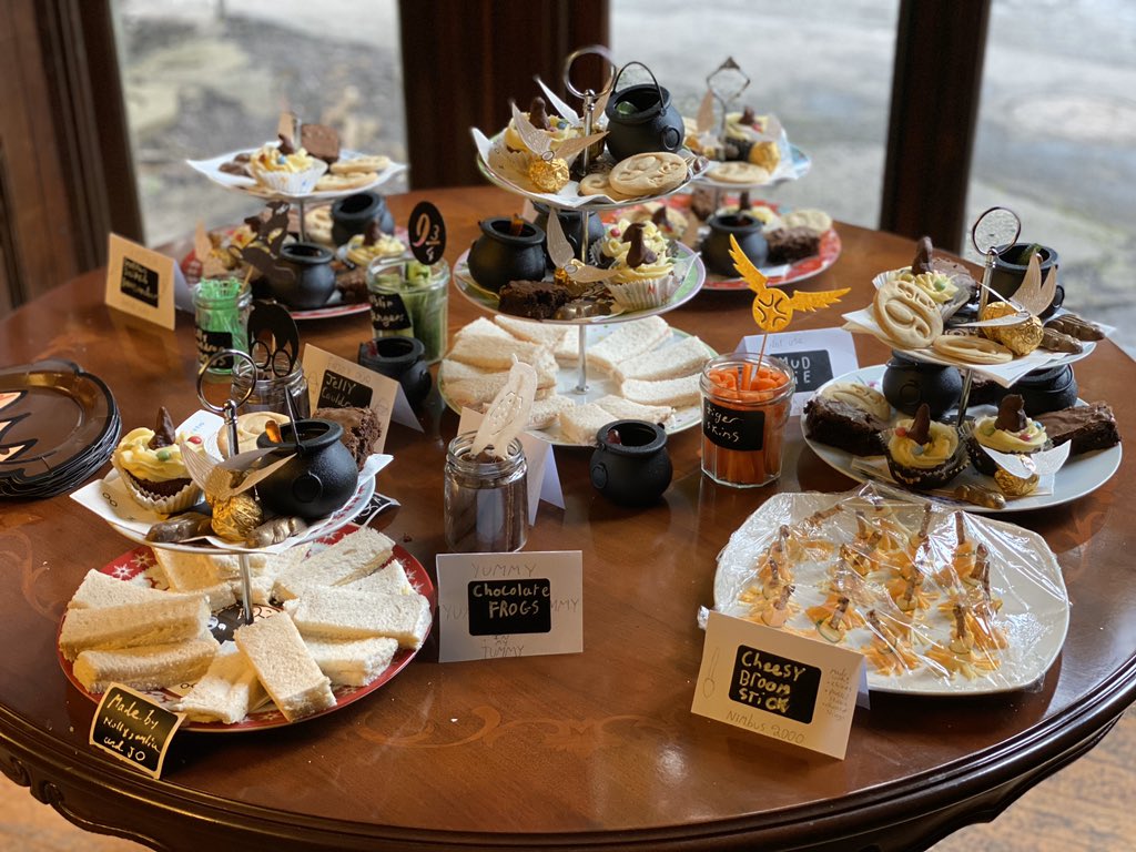 JoLou24's tweet photo. Quite chuffed with our attempt at a Harry Potter afternoon tea #Hollyis10 #HarryPottermad https://t.co/smNtE4h3u1