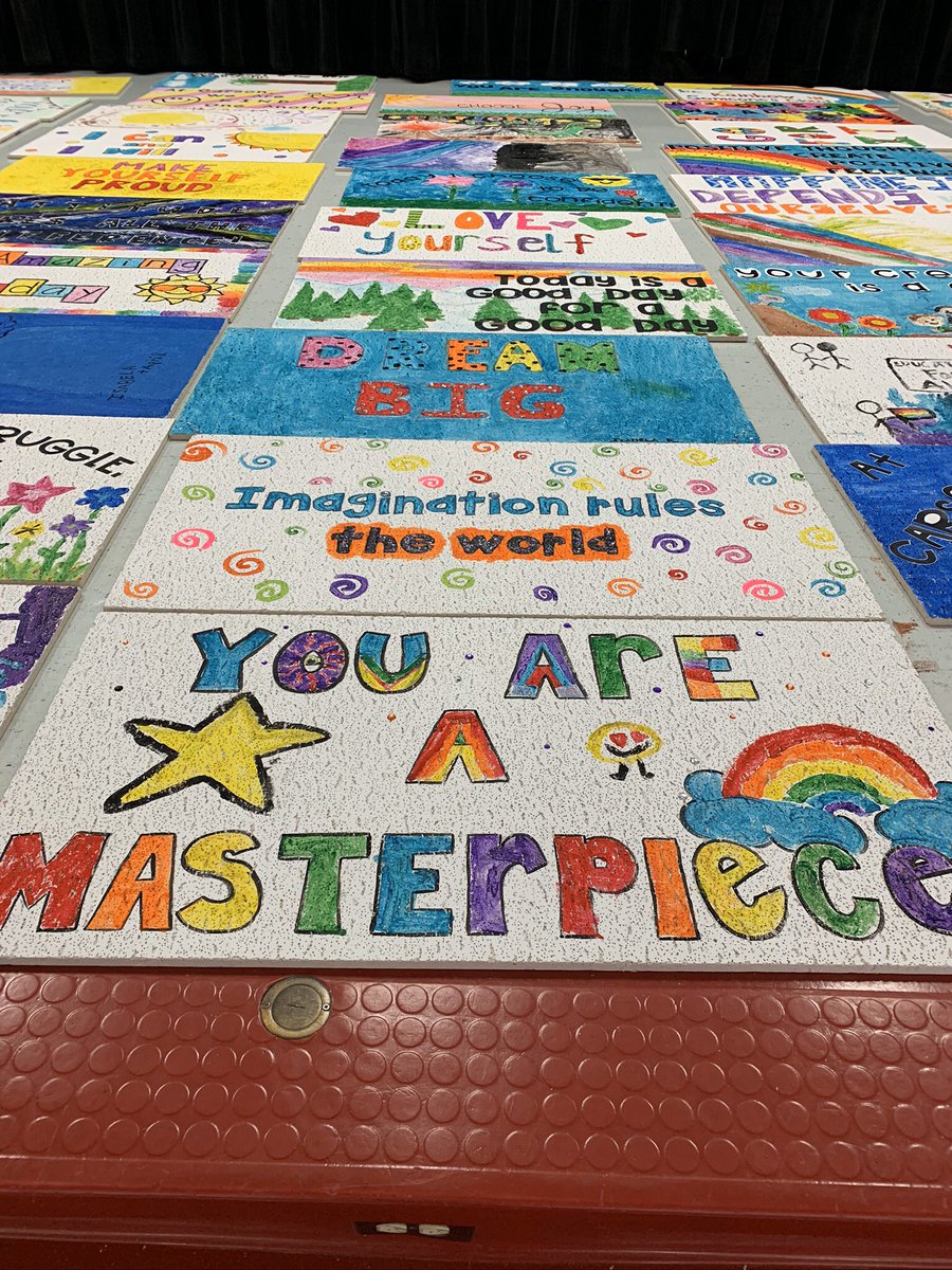 lorimshaw's tweet photo. Our partners, families, &amp; community members have left their mark on our school by creating ceiling tiles and rocks for our rock garden.  @MsSingletonNISD #schoolconnect @NISDCarson https://t.co/Jeaj2hZL9G