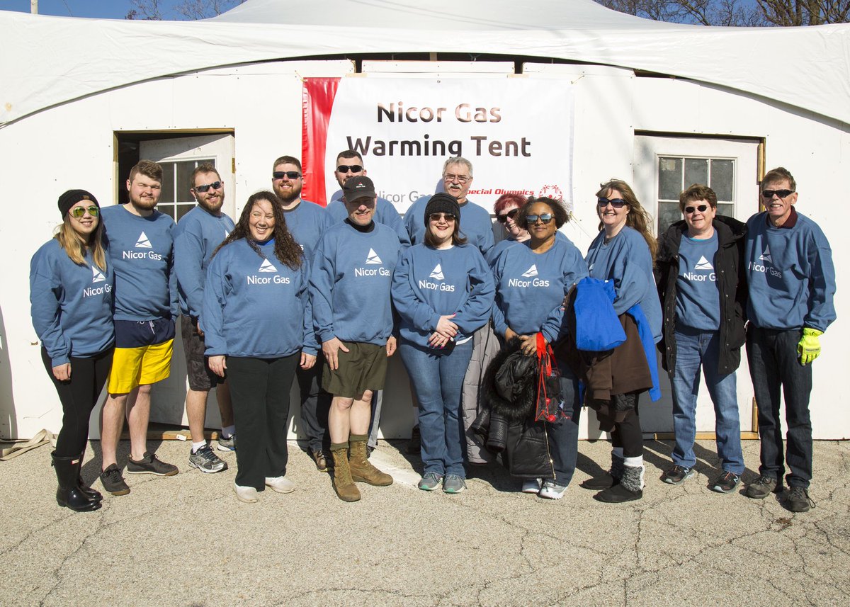 BernieGasMan's tweet photo. ⁦@Nicor_Gas⁩ was a proud sponsor of the   ⁦@SO_Illinois⁩ 2020 Polar Plunge Warming Tent at Miller Park Bloomington IL. Hats off to our employees for participating. Warming hearts &amp; homes is our business. #NicorGasCares https://t.co/G37n32rf2k