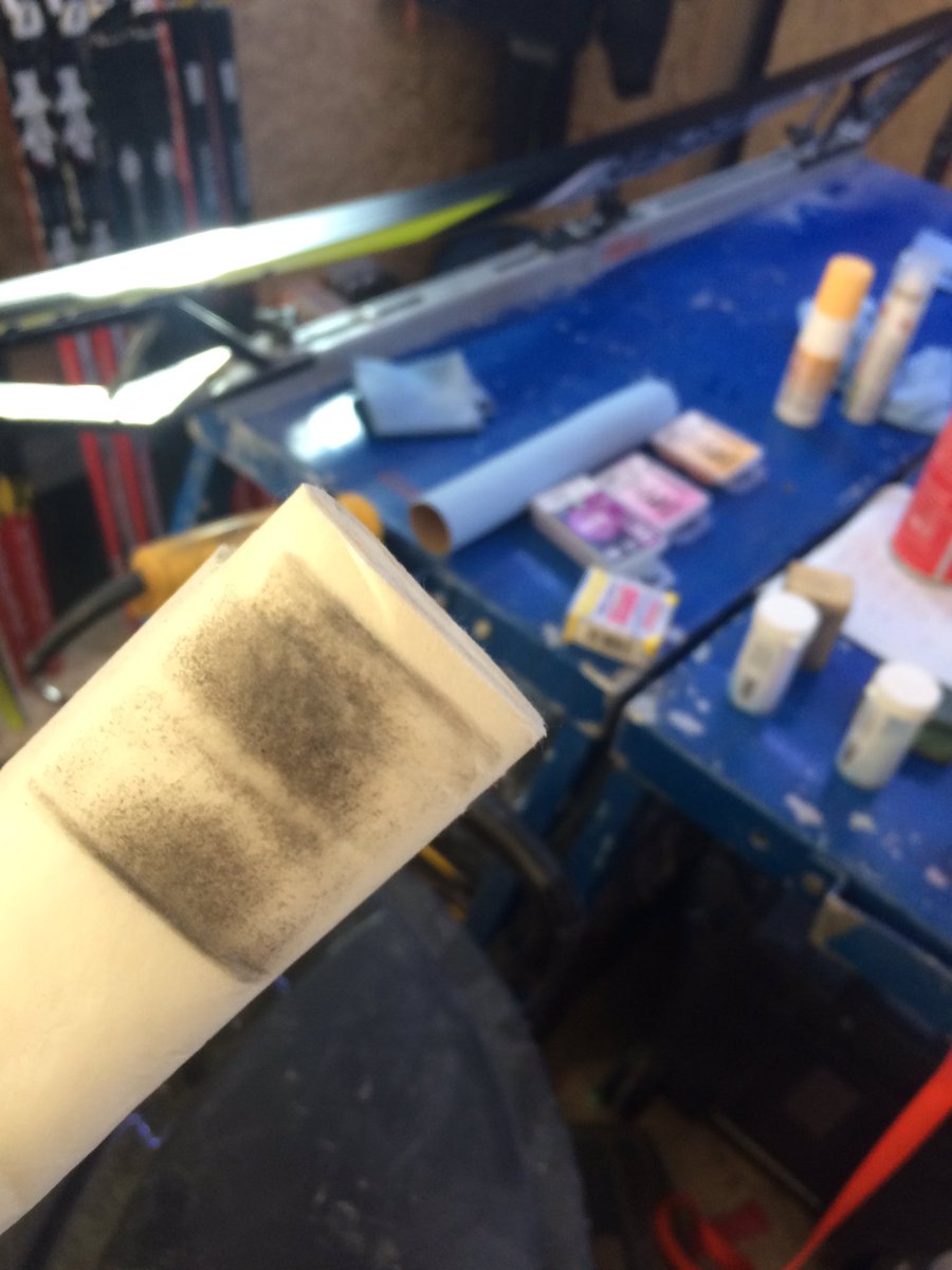 NipissingTrails's tweet photo. One of the challenges of ski preparation in post-flouro racing will be keeping skis clean, which flourocarbons do very well. This was the dirt removed from one ski after 15km. Dirt slows skis down. #cleanisbeautiful https://t.co/9JCvTkcSy7